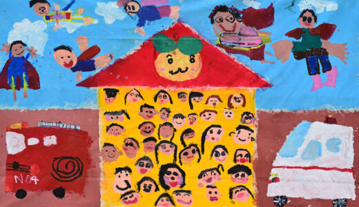 巨大絵画アーケード展25「みんなのヒーロー おたすけまん！」認定こども園 高槻双葉幼稚園